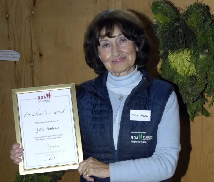 Julie Andrew receiving her President's Award from HRH The Princess Royal